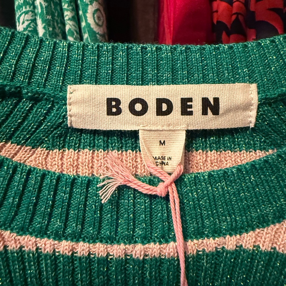 Boden. BNWT. Effie Sparkle Stripe Sweater. - Picture 6 of 6